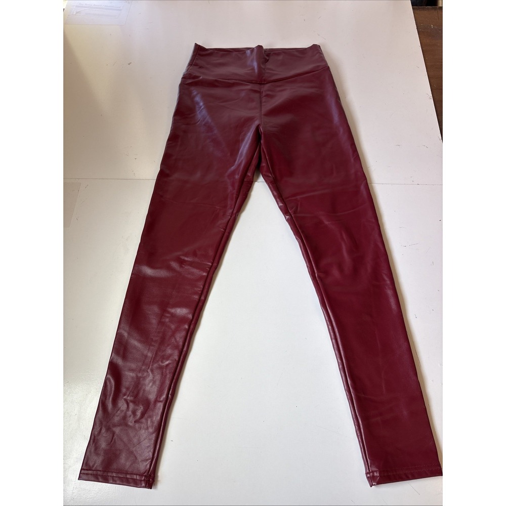 Tagoo All for Leather Pants Women Small Maroon Faux Polyurethane Red RE5